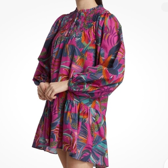 Farm Rio Rainbow Macaws Purple Minidress - Size XS - Picture 2 of 6